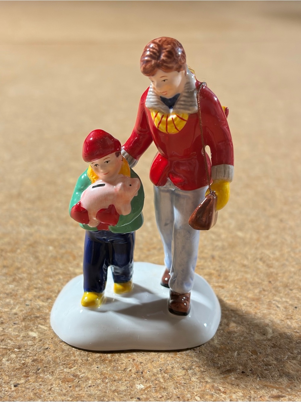 Department 56 Original Snow Village First Deposit Mother Child Figurine